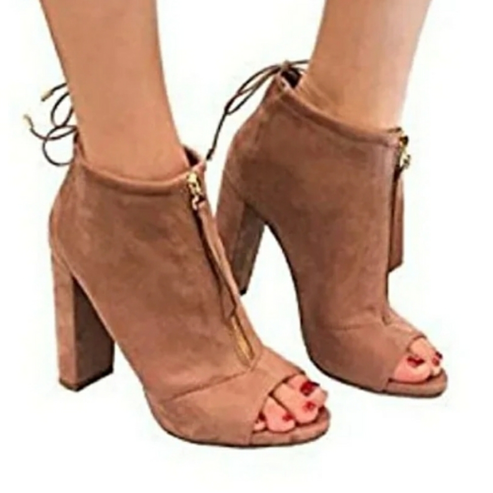 Womens Open Toe Ankle Bootie